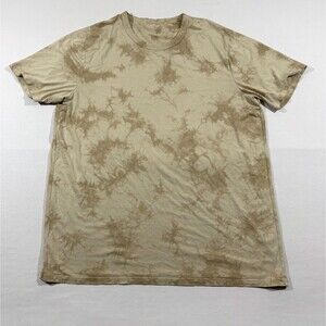 Lululemon The Fundamental Mens Tie Dye Tide Shibori Tan T-shirt Tee Gym Sz XL